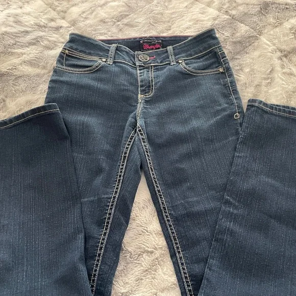 VINTAGE WRANGLER JEANS ,RED STITCHING, S3/4 x34 - Picture 7 of 12